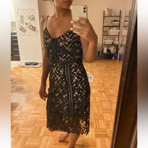 Charlotte Russe Black Lace Midi Dress
